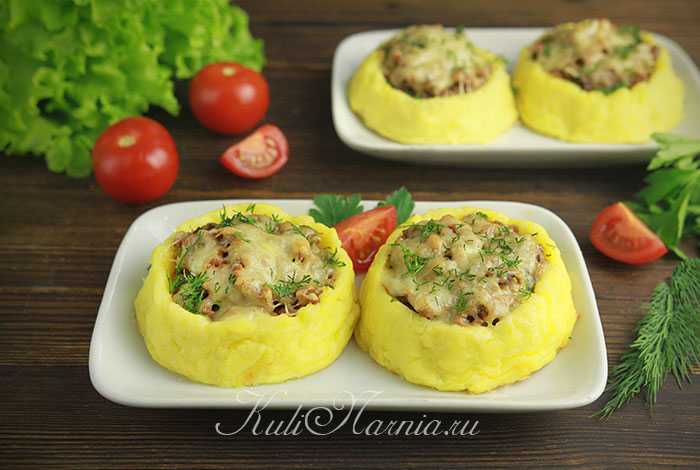 Картофельные гнезда с грибами рецепт с фото пошагово - 1000.menu