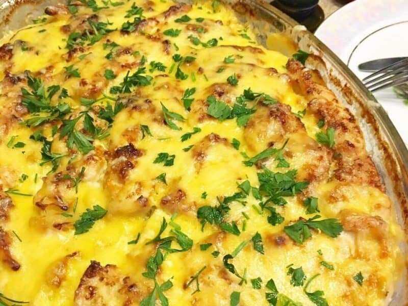 Запеканка из картофеля с курицей, грибами и сыром: пошаговый рецепт