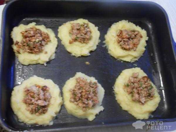 Картофельные гнезда с грибами рецепт с фото пошагово