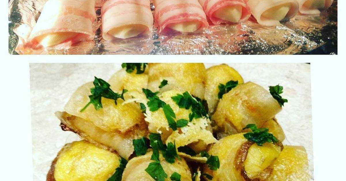 Картошка с беконом и сыром в духовке - 10 пошаговых фото в рецепте