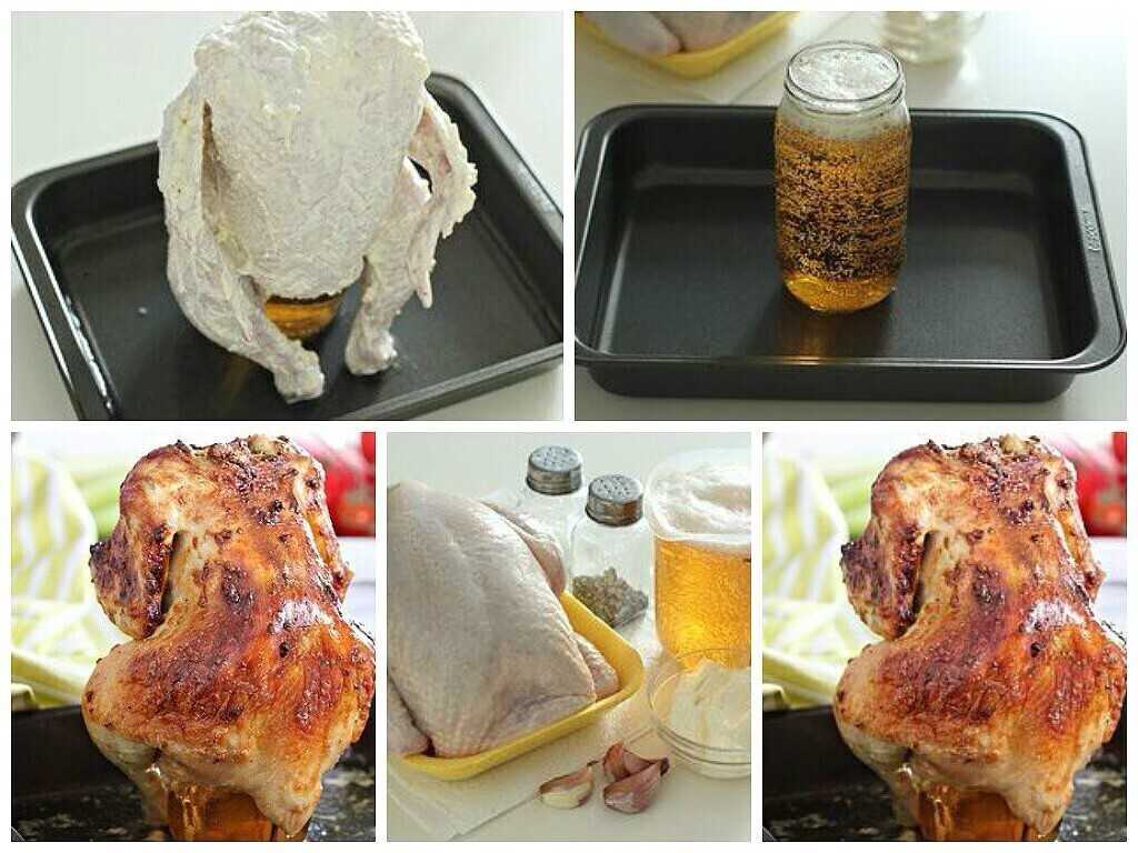 Курица, запеченная на бутылке в духовке - 9 пошаговых фото в рецепте