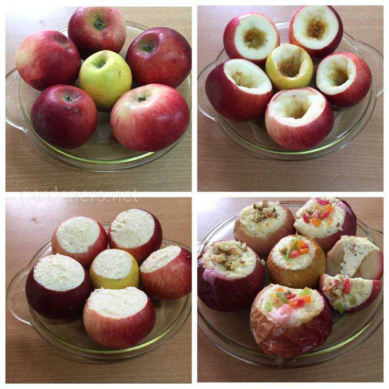 Яблоки запеченные с творогом в духовке – рецепты с фото