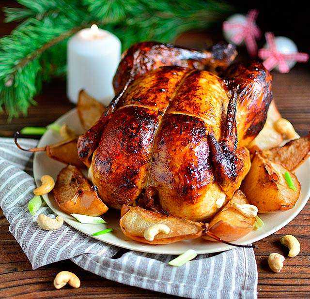 Курица с грушами и тимьяном в духовке: пошаговый рецепт с фото