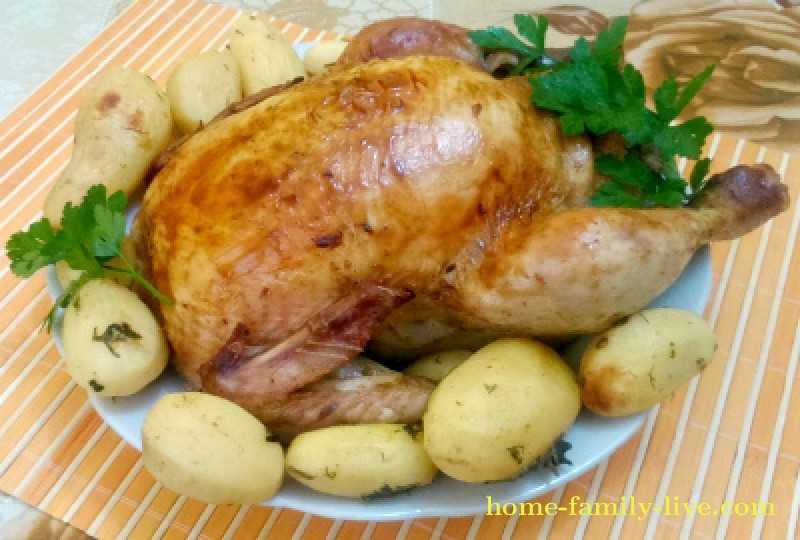 Рецепт курицы, фаршированной яблоками и рисом | меню недели