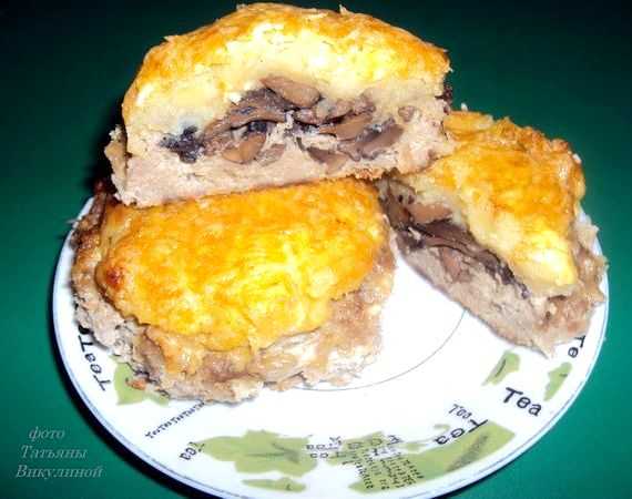 Мясные гнезда из фарша с грибами и сыром — пошаговый рецепт в духовке