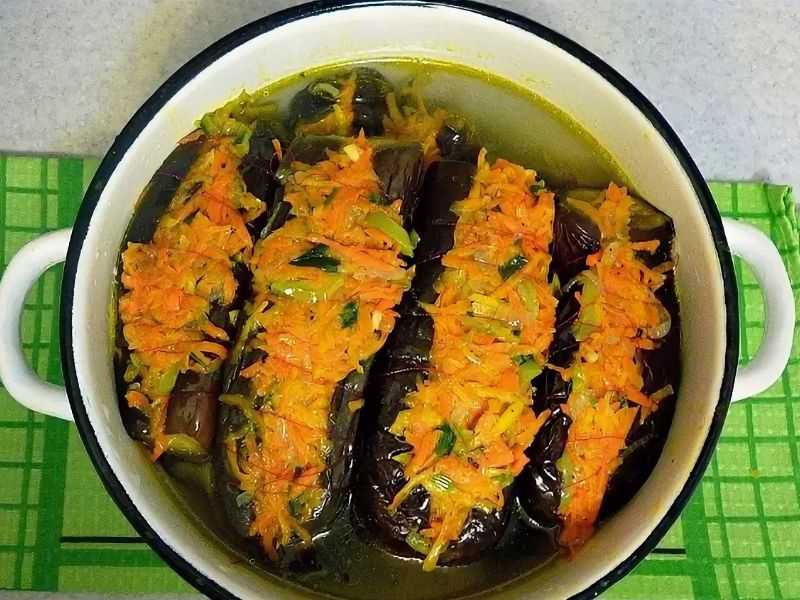 Маринованные баклажаны с морковью и чесноком фаршированные рецепт с фото пошагово и видео - 1000.menu