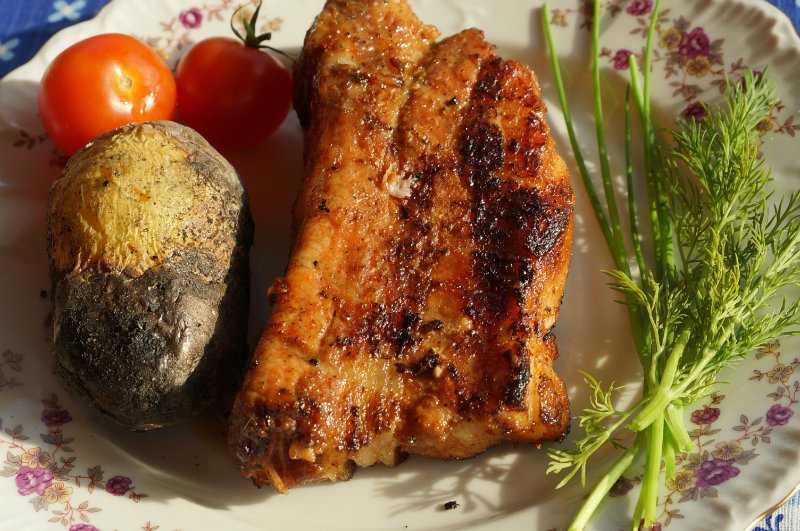 Свиная корейка в маринаде “терияки” на мангале – кулинарный рецепт