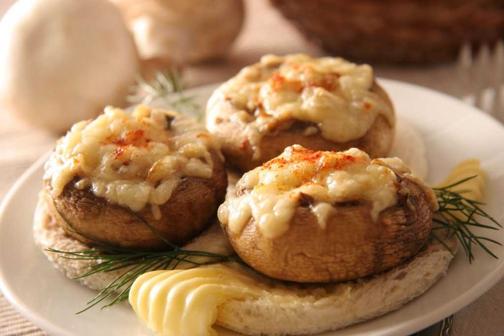 Фаршированные шампиньоны в духовке — 15 простых рецептов запеченных грибов