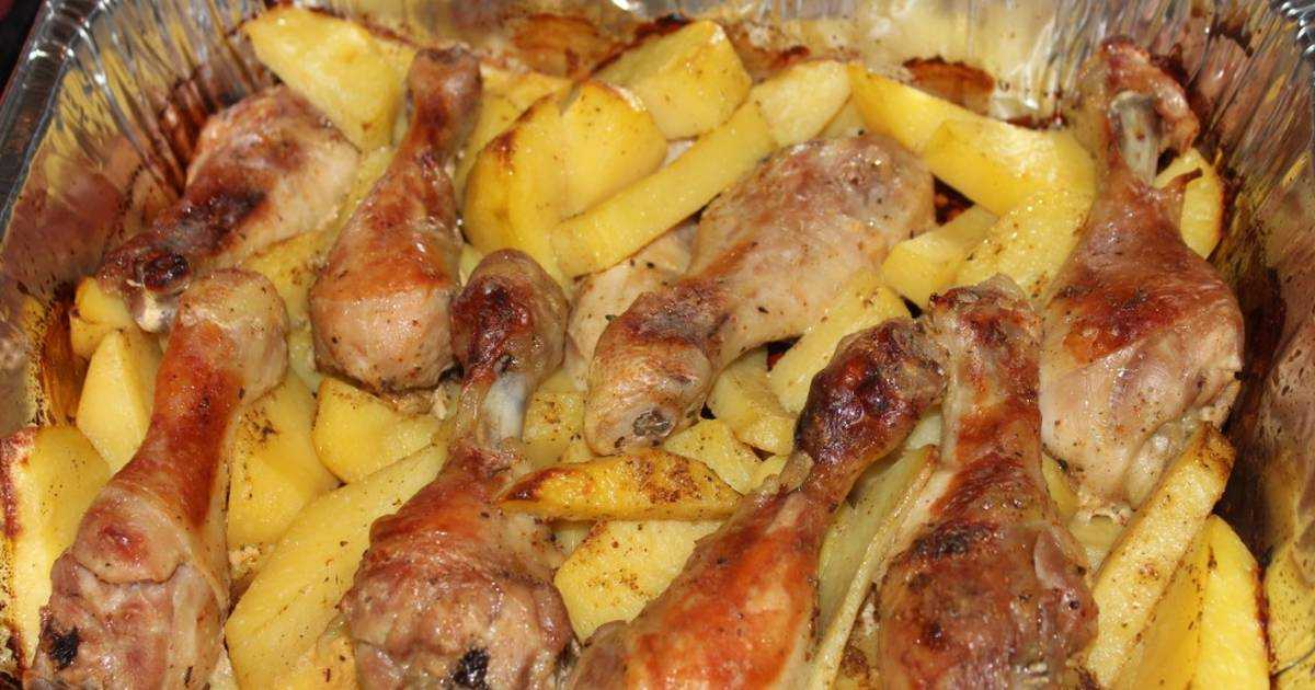 Куриные голени с картошкой в духовке по рецепту с фото