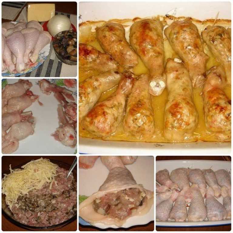 Кулинария рецепт кулинарный куриные окорочка фаршированные картофелем и грибами продукты пищевые