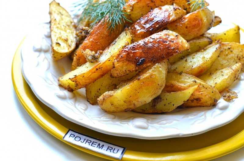 Картофель, запеченный дольками в духовке — пошаговый рецепт с фото