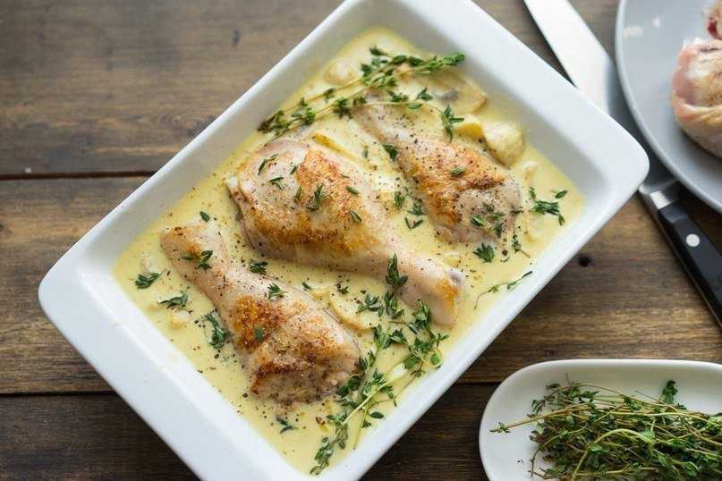 Курица с шампиньонами в сливочном соусе — классический рецепт с фото