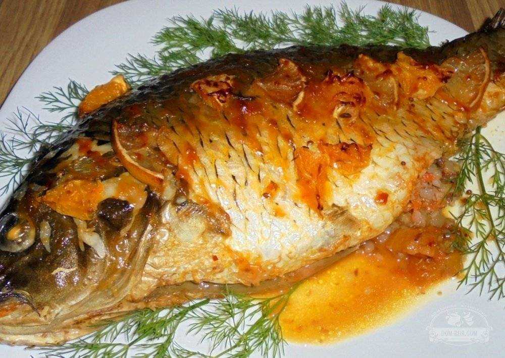 Карп в духовке (39 фото): рецепт приготовления запеченного целиком карпа. как запечь рыбу с овощами?