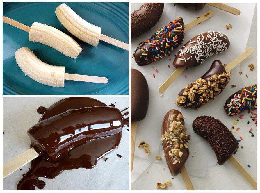 Бананы, фаршированные орехами в шоколаде - рецепт с фото
