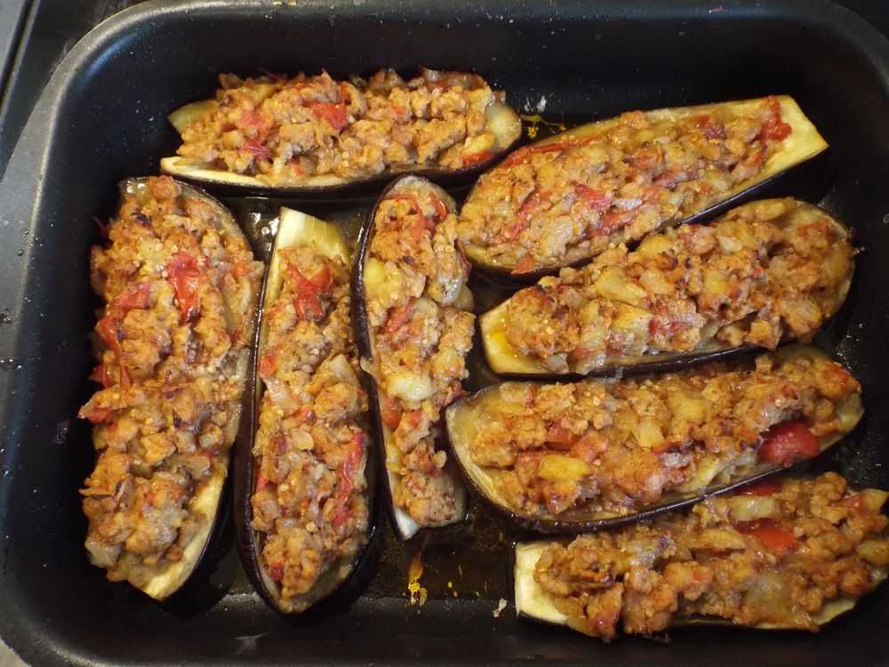 Рецепты фаршированных баклажан с мясным фаршем запеченных в духовке