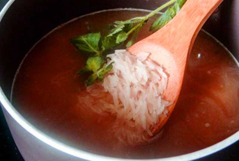 Говяжий бульон с запеченным рисом рецепт с фото