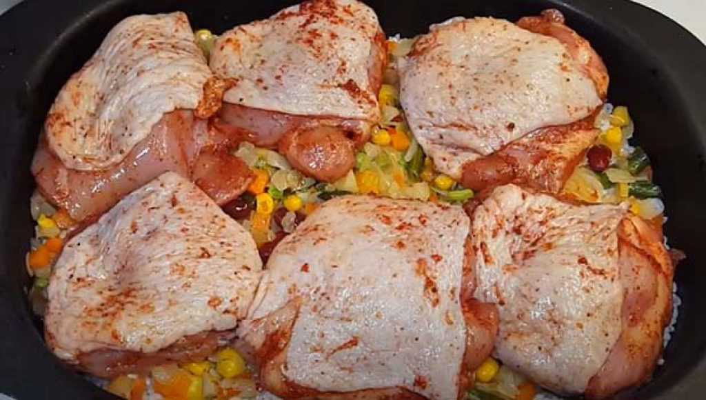 Пошаговый рецепт приготовления курицы с рисом в духовке