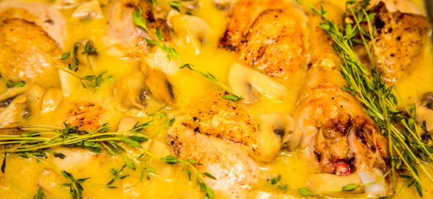 Как приготовить курицу в сливках в духовке с грибами: поиск по ингредиентам, советы, отзывы, пошаговые фото, видео, подсчет калорий, изменение порций, похожие рецепты