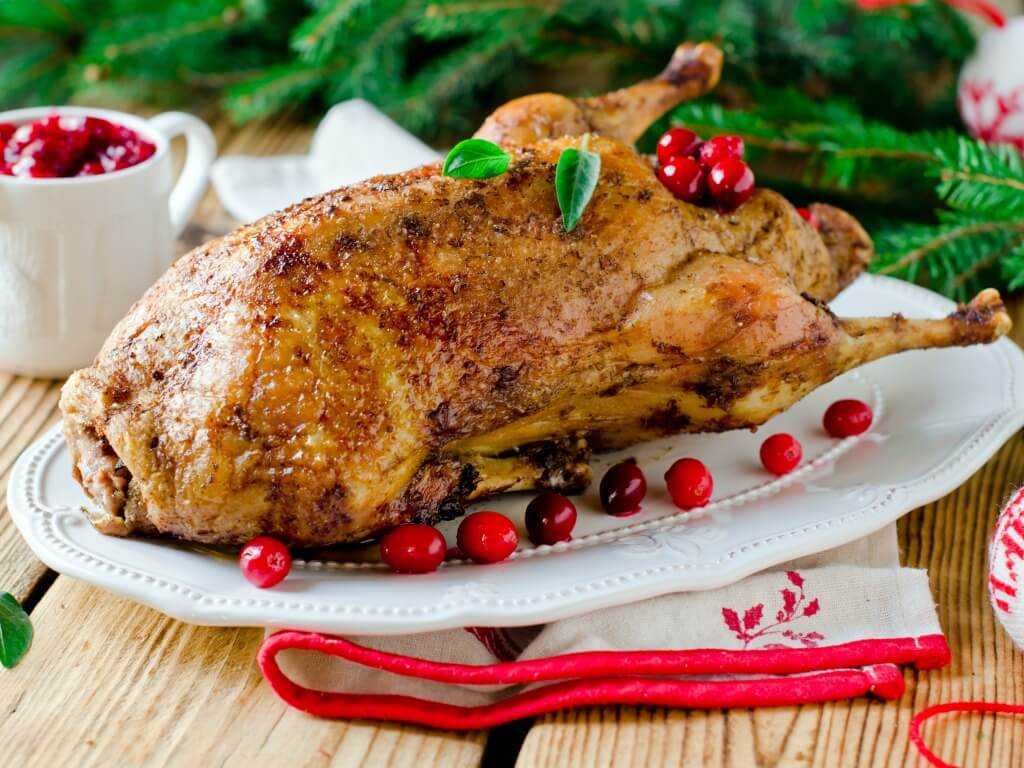 Рождественский гусь — рецепты приготовления гуся с яблоками в духовке
