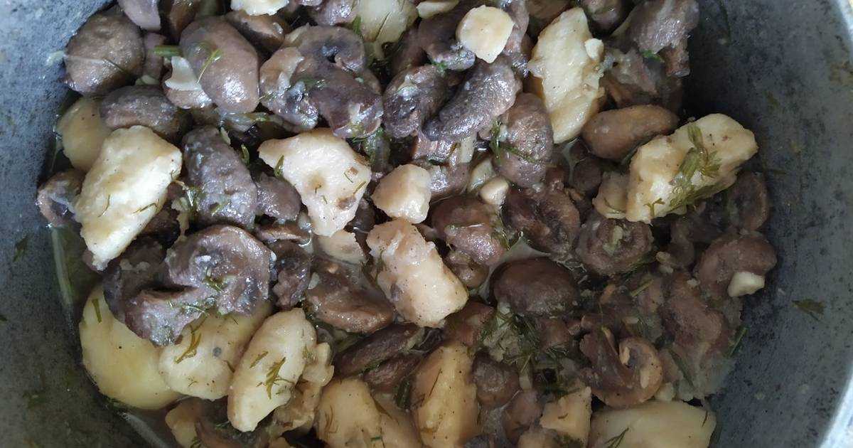Картошка с грибами в духовке — 9 фоторецептов