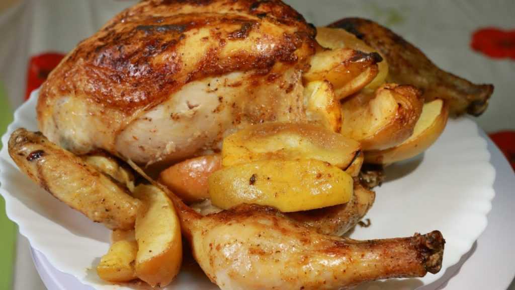 Курица с яблоками в духовке пошаговый рецепт