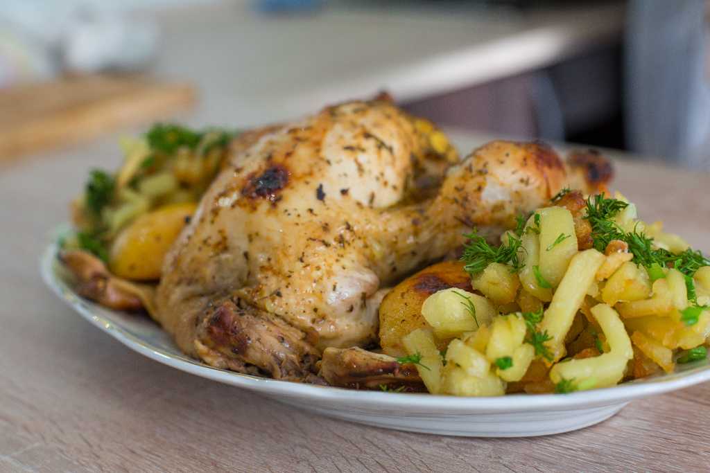Курица запеченная с лимоном — пошаговый рецепт с фото