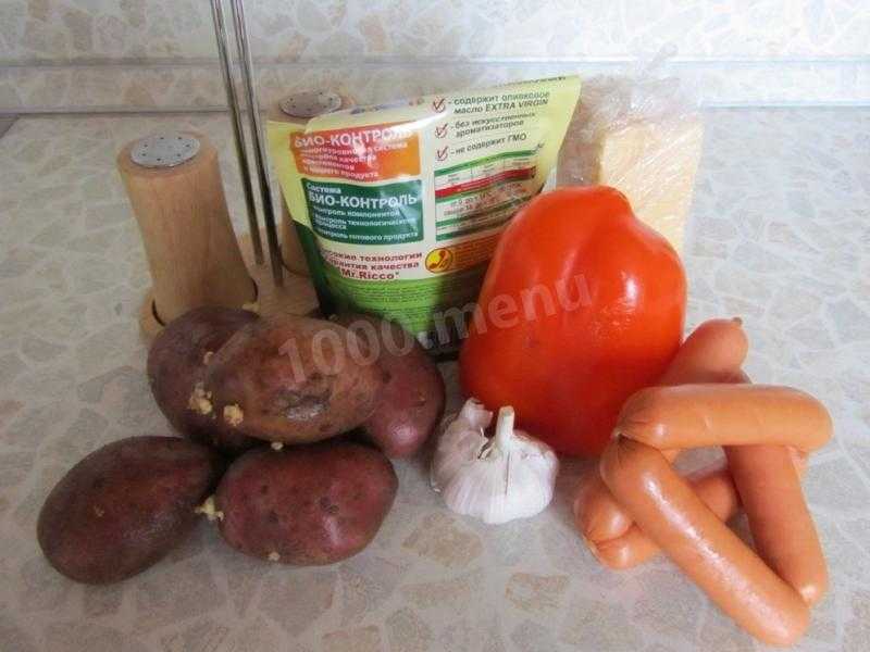Картошка с сосисками в духовке – пошаговый рецепт с фото