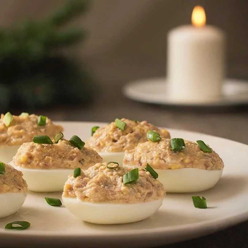 Яйца фаршированные печенью – любимая закуска в новом формате: рецепт с фото и видео
