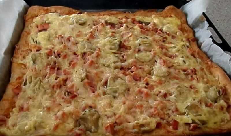 Пицца в домашних условиях с колбасой и сыром. простой пошаговый рецепт: