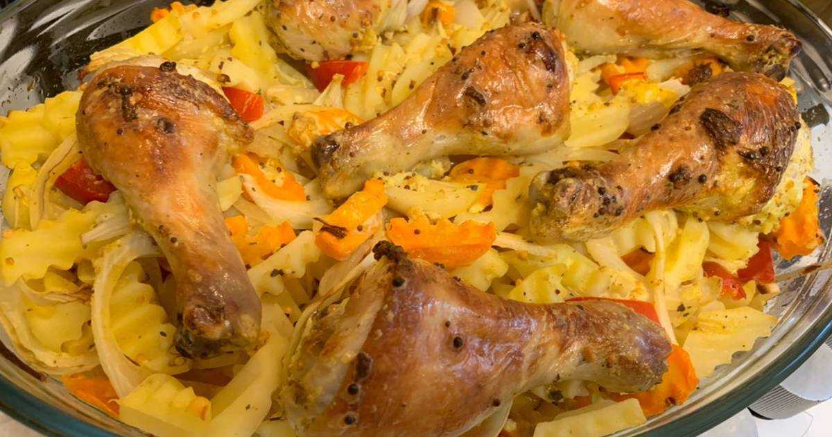 Курица с картошкой в духовке: 7 пошаговых рецептов с фото