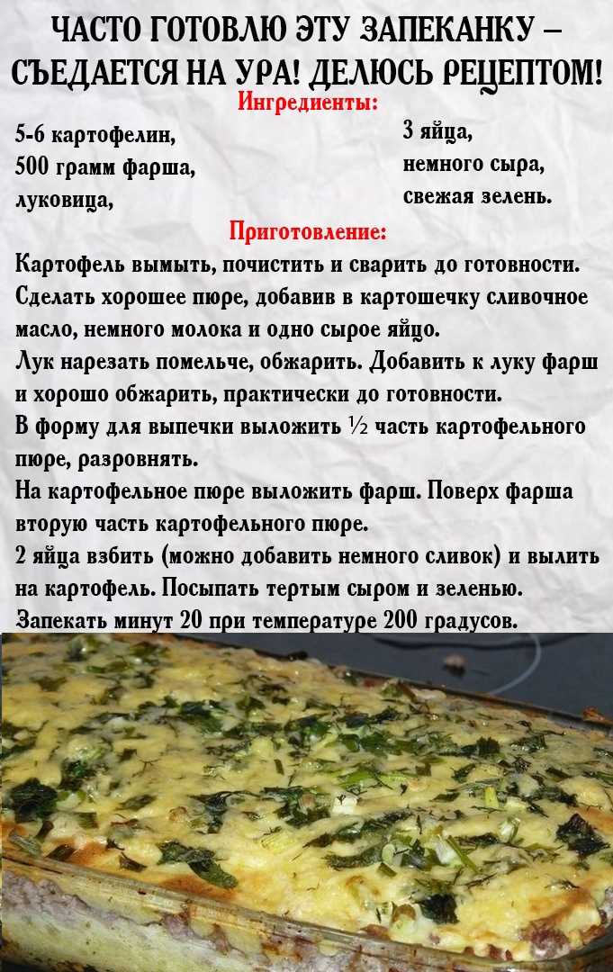 Читайте все секреты приготовления блюда Картофельная запеканка Вкусняшка Пошаговые фото, советы, похожие рецепты, состав, порядок приготовления, комментарии