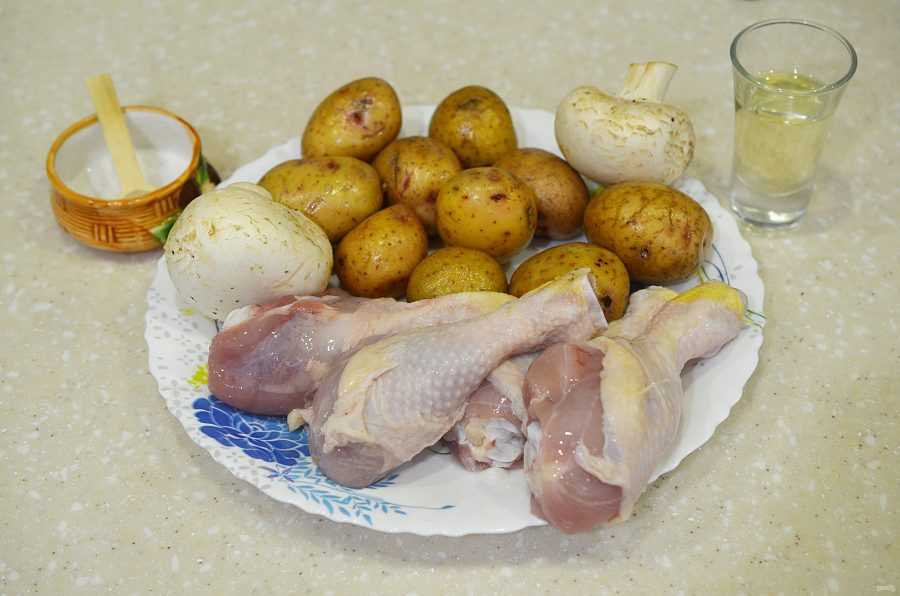 Куриные ножки с грибами в сливочном соусе пошаговый рецепт с фото