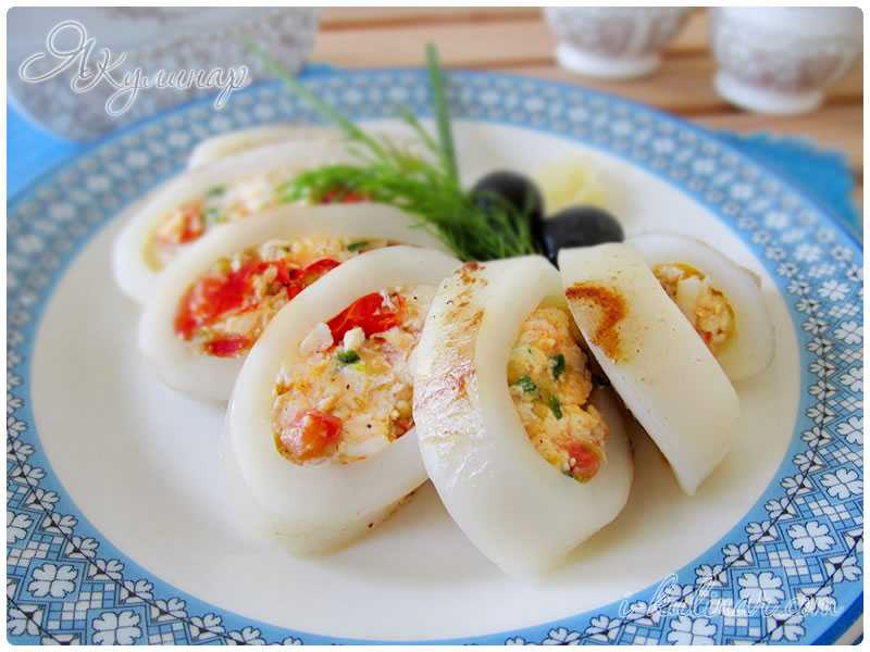 Фаршированные кальмары с рисом и яйцом рецепт с фото пошагово – 1000.menu