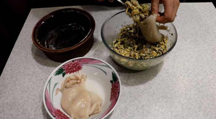 Фаршированные кальмары с грибами и рисом — пошаговый рецепт с фото