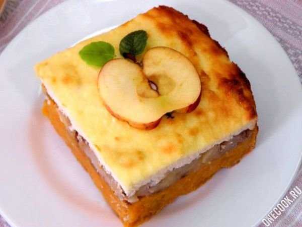Пошаговый рецепт творожной запеканки с яблоками в духовке