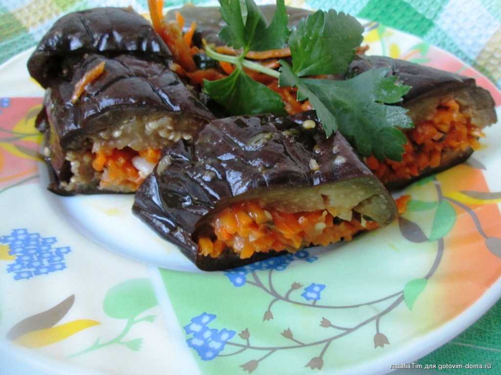 Рецепт баклажанов с морковью и чесноком