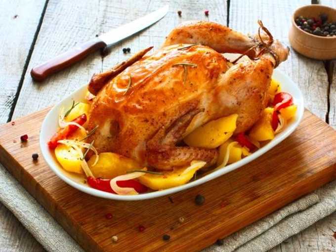 Домашняя курица, фаршированная яблоками и айвой - пошаговый рецепт приготовления с фото