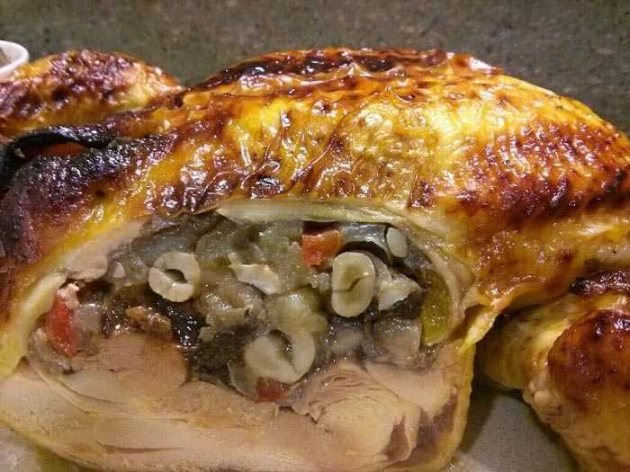 Курица фаршированная грибами в духовке рецепт с фото