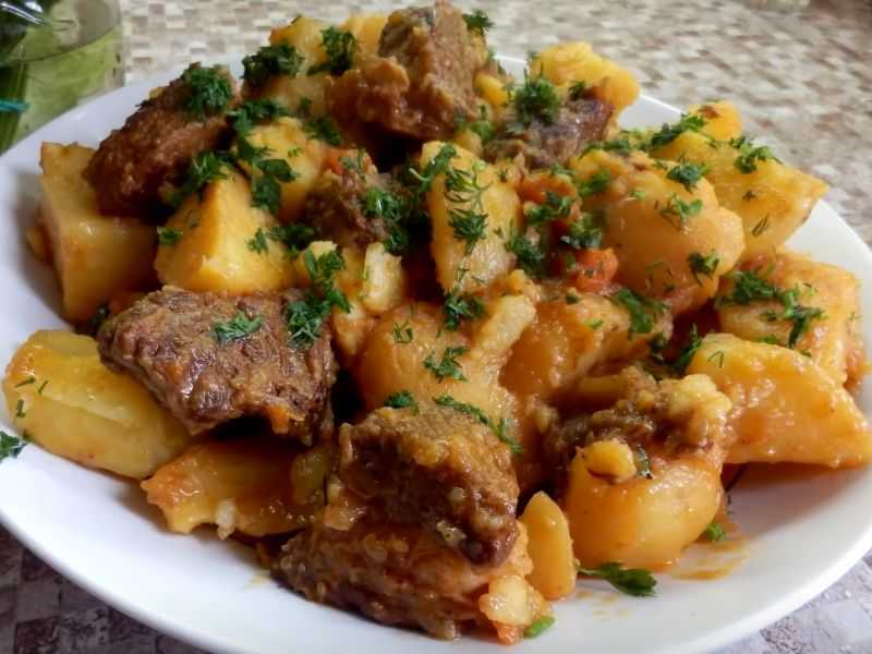 Рецепты говядина тушеная с картофелем