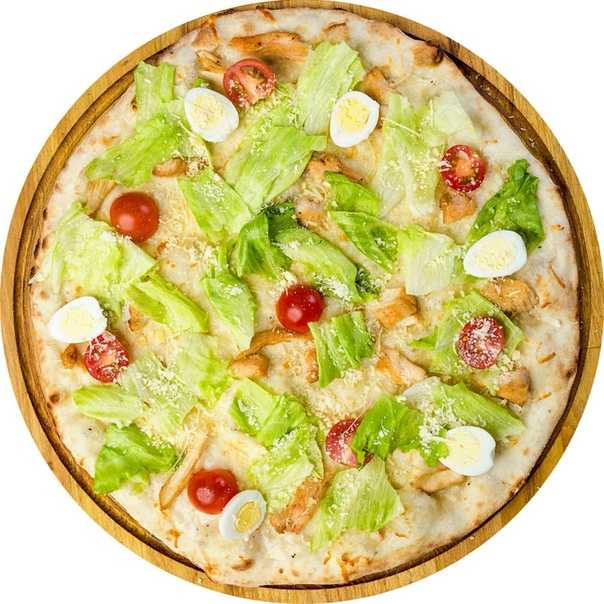 Пицца цезарь (рецепт с курицей, ветчиной, креветками) состав, тесто, начинка