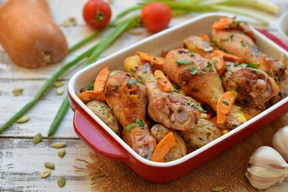 Вкусные куриные ножки с овощами в духовке 7 простых рецептов