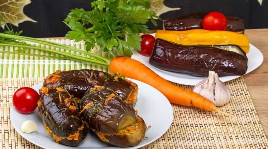 Квашенные баклажаны, фаршированные морковью, зеленью и чесноком — самые вкусные рецепты