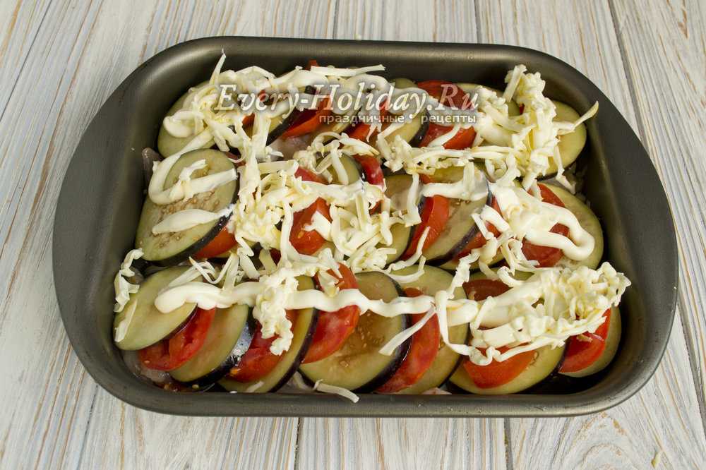 Курица с баклажанами и помидорами в духовке рецепт с фото пошагово и видео - 1000.menu