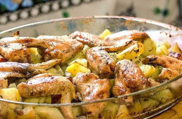 Куриные крылышки с картошкой в духовке пошаговый рецепт с фото быстро и просто от лианы раймановой