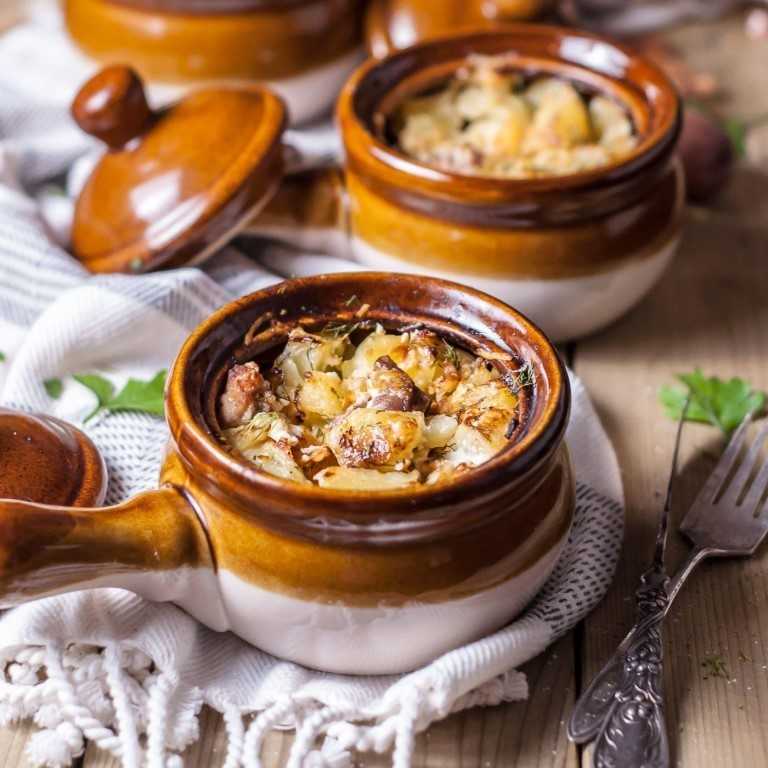 Блюда с грибами в горшочках в духовке: рецепты с картошкой и другими овощами
