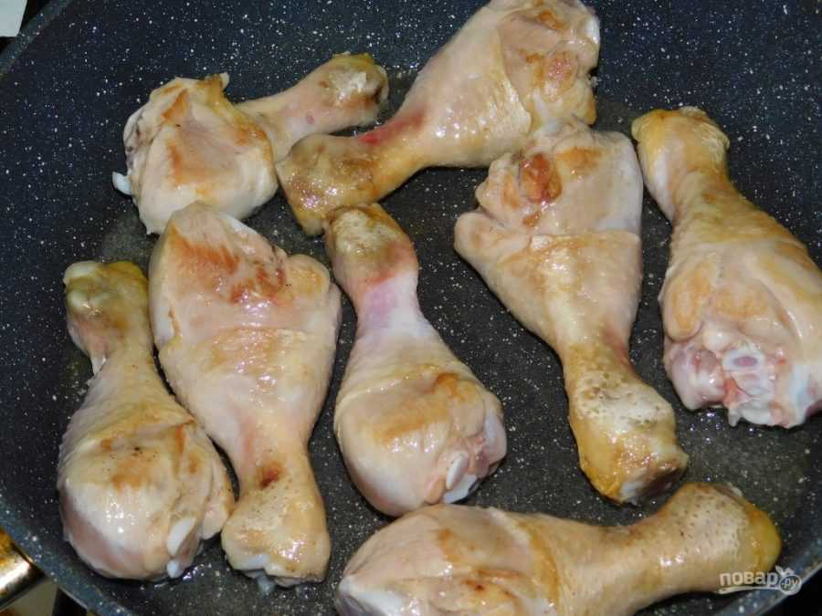 Куриные ножки в духовке с грибами