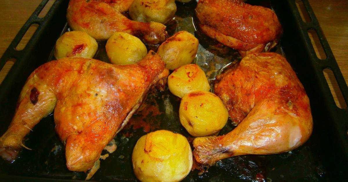 Окорочка с картошкой в рукаве в духовке - 7 пошаговых фото в рецепте