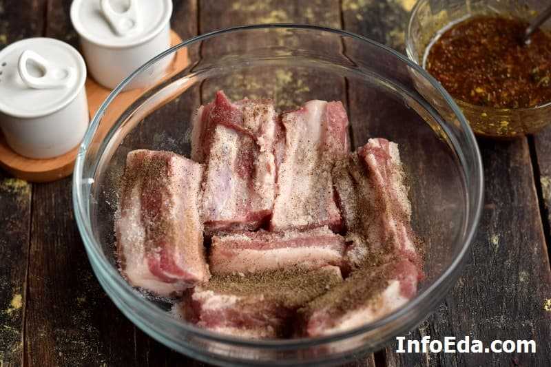 Свиные ребрышки в горчичном маринаде — рецепт