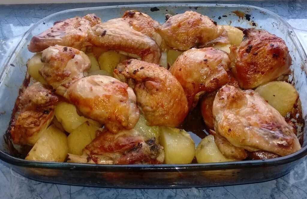 Курица запеченная с картошкой в духовке целиком рецепт с фото